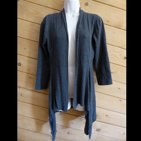 OST Cardigan Gray Open Front Draped Wrap - Picture 1 of 4